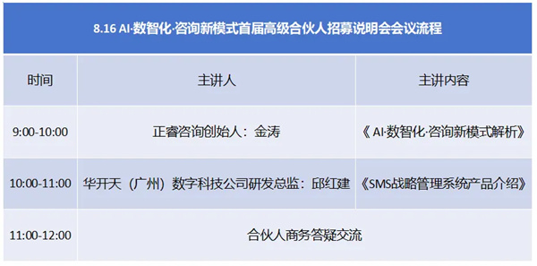 AI·數(shù)智化·咨詢(xún)新模式首屆高級(jí)合伙人招募說(shuō)明會(huì)震撼來(lái)襲！